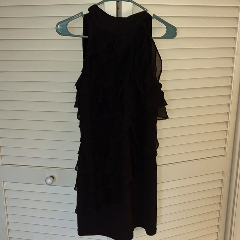 White House Black Market dressy black sleeveless tunic Small‎